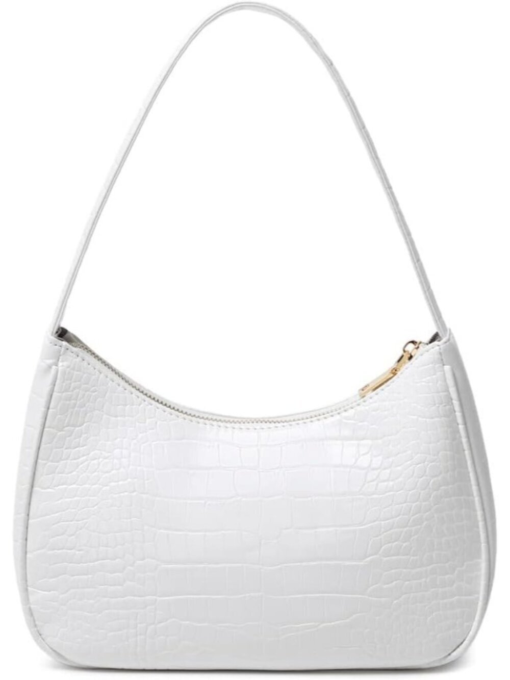 Women Crocodile&white Shoulder Tote Bag Cute Hobo Mini Clutch Zipper Bag